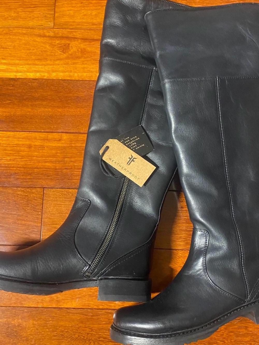 Weatherproof Black Over-the-Knee Leather Boots